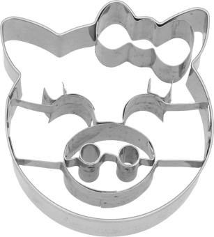 Schweinchen mit Schleife 7 cm Prägeausstecher