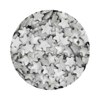 Dekorzucker Sterne silber 40g.