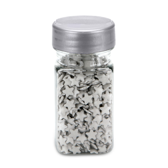 Dekorzucker Sterne silber 40g.