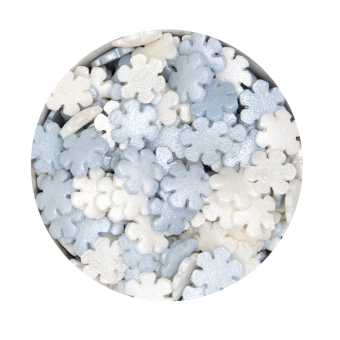 Dekorzucker Schneeflocke blau/weiss 40g.