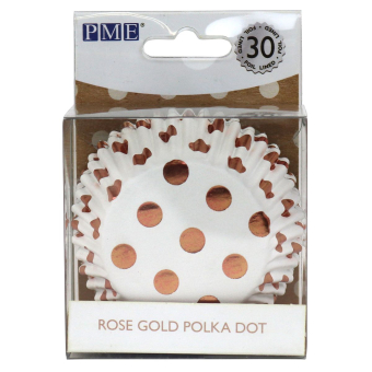 Backförmchen Rosegold Punktmuster, Maxi, Folie, PME, 30 Stk.