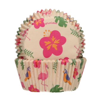 Papierbackförmchen Tropical, Maxi, FunCakes, 48 Stk.