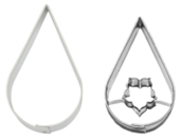 DUO-Ausstecher Tropfen mit Lilie 6 cm
