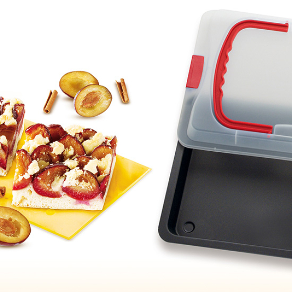 Backblech mit Transporthaube, 42x29 cm, Dr.Oetker