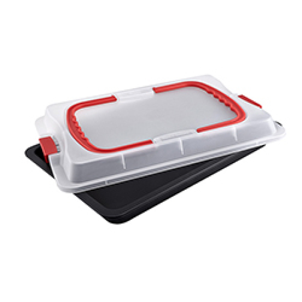 Backblech mit Transporthaube, 42x29 cm, Dr.Oetker
