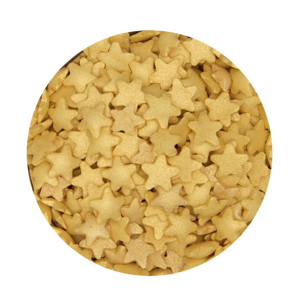 Dekorzucker Sterne gold 40g.