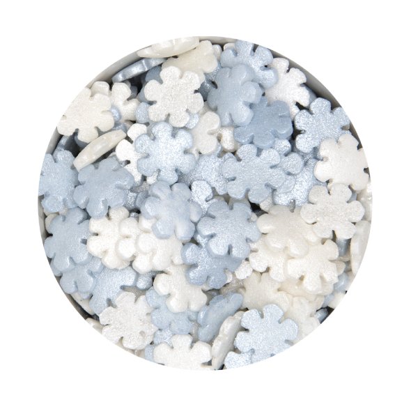 Dekorzucker Schneeflocke blau/weiss 40g.