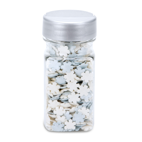 Dekorzucker Schneeflocke blau/weiss 40g.