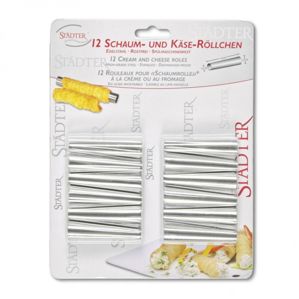 Schaum- und Käse-Röllchenformen 12er Set Städter