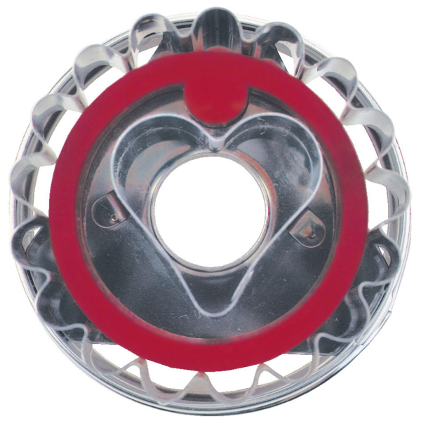 Linzer m. Herz mit Auswerfer 4,8 cm Edelstahl
