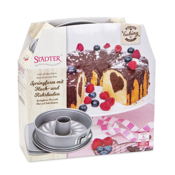 Springform mit Flach- und Rohrboden 26 cm, Städter "we love baking"