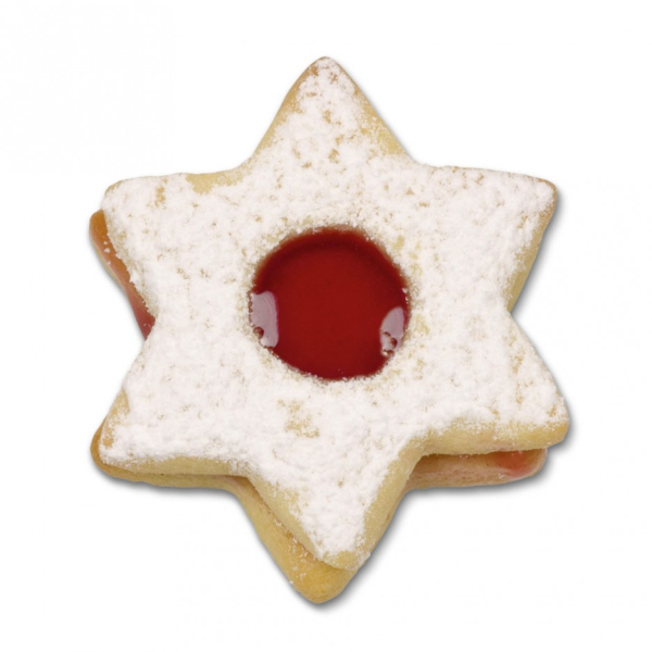 Linzer m. Stern aussen mit Auswerfer 4,8 cm Edelstahl