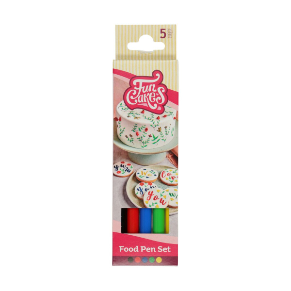 Speisefarben-Stifte Grundfarben-Set 5teilig von Funcakes
