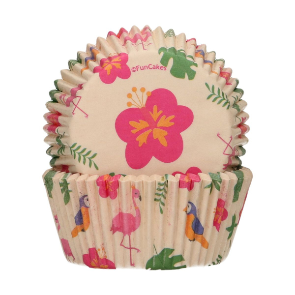 Papierbackförmchen Tropical, Maxi, FunCakes, 48 Stk.