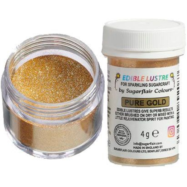 Essbarer Glitzer Gold 4g. Sugarflair (Edible Lustre Pure Gold)