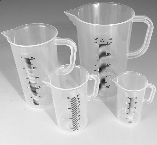Messbecher Kunststoff, 50 ml.
