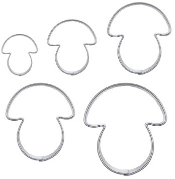 Pilze Ausstecher-Set 5-tlg., 1 - 6 cm