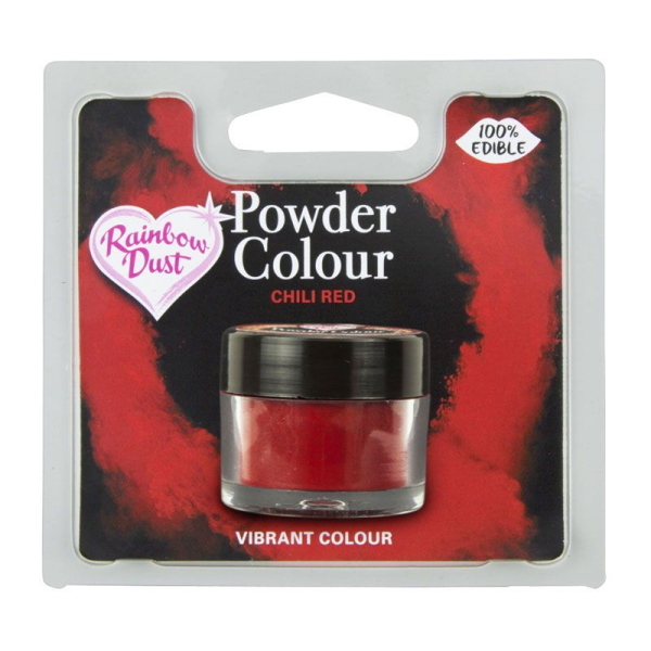 Speisefarbe Pulver Dunkel-Rot (Chili-Red) 2g. Rainbow Dust