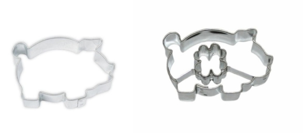 DUO Ausstecher Schweinchen mit Kleeblatt 4,5 cm