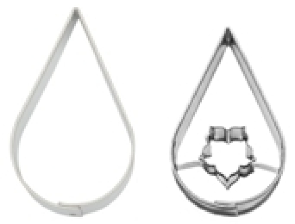 DUO-Ausstecher Tropfen mit Lilie 6 cm