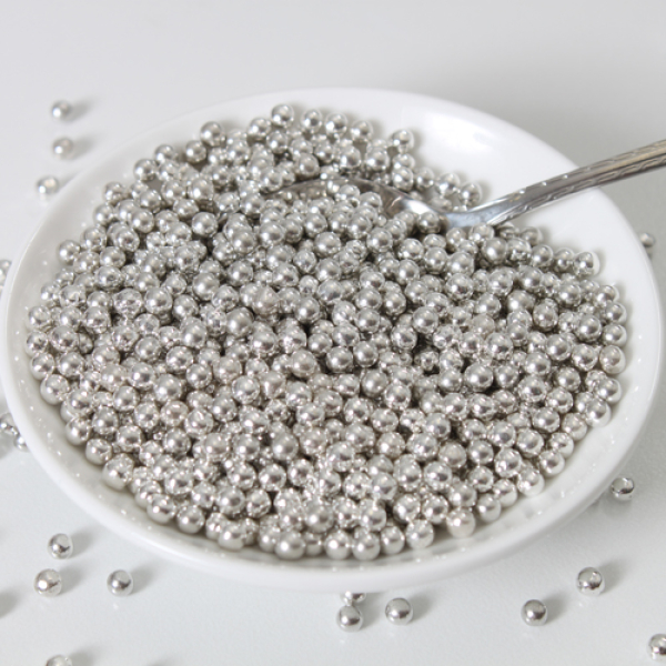 Dekorzucker Perlen Metallic Silber 80g. Funcake