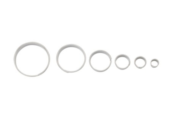 Ringe glatt Ausstecher-Set 6-tlg., 1,0 - 5,0 cm