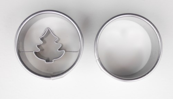 DUO Ausstecher Kreis mit Tannenbaum 3 cm